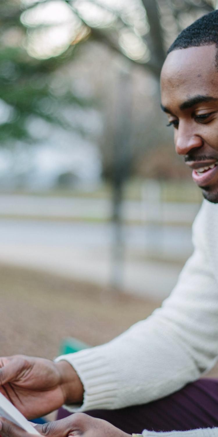 Man reading a book