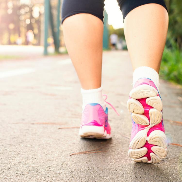 Woman in shoes walking